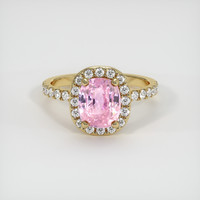 3.04 Ct. Pink Sapphire Ring, 18K Yellow Gold 1
