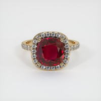 3.36 Ct. Ruby Ring, 18K Yellow Gold 1