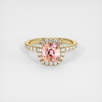 2.33 Ct. Padparadscha Sapphire Ring, 18K Yellow Gold 1