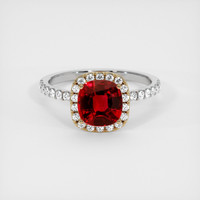 1.30 Ct. Ruby Ring, 14K Yellow & White 1