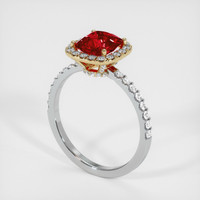 1.30 Ct. Ruby Ring, 14K Yellow & White 2