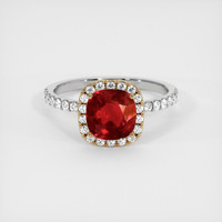 1.23 Ct. Ruby Ring, 14K Yellow & White 1