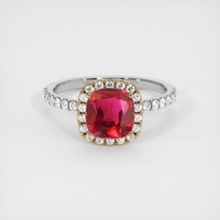 1.74 Ct. Ruby Ring, 14K Yellow & White 1