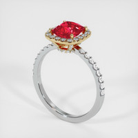 1.74 Ct. Ruby Ring, 14K Yellow & White 2