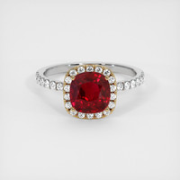 1.55 Ct. Ruby Ring, 14K Yellow & White 1