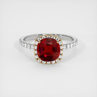 1.31 Ct. Ruby Ring, 14K Yellow & White 1