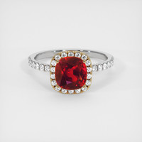 1.50 Ct. Ruby Ring, 14K Yellow & White 1