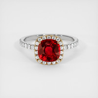 1.20 Ct. Ruby Ring, 14K Yellow & White 1