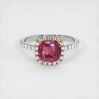 1.41 Ct. Ruby Ring, 14K Yellow & White 1