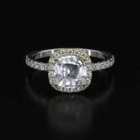 1.34 Ct. White Sapphire Ring, 14K Yellow & White 1