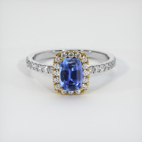 1.00 Ct. Blue Sapphire Ring, 18K Yellow & White 1