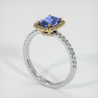 1.00 Ct. Blue Sapphire Ring, 18K Yellow & White 2