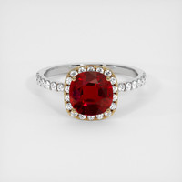 1.31 Ct. Ruby Ring, 18K Yellow & White 1