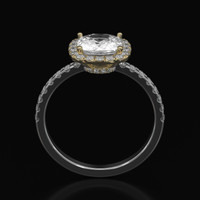 1.34 Ct. White Sapphire Ring, 18K Yellow & White 3
