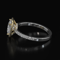 1.34 Ct. White Sapphire Ring, 18K Yellow & White 4