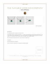 Emerald Pendant 1.61 Ct. Platinum 950 Appraisal