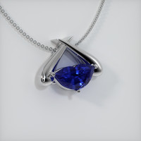 2.51 Ct. Blue Sapphire Pendant, 14K White Gold 2