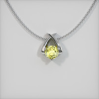 1.23 Ct. Yellow Sapphire Pendant, 14K White Gold 1