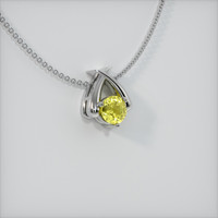1.23 Ct. Yellow Sapphire Pendant, 14K White Gold 2