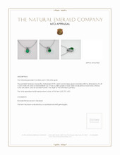 Emerald Pendant 0.95 Ct., 18K White Gold Appraisal