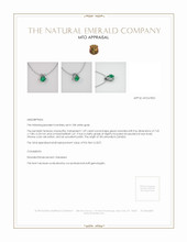Emerald Pendant 1.69 Ct., 18K White Gold Appraisal