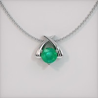0.94 Ct. Emerald  Pendant - 18K White Gold
