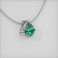 0.94 Ct. Emerald Pendant, 18K White Gold 2