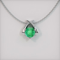 0.82 Ct. Emerald Pendant, 18K White Gold 1