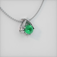 0.82 Ct. Emerald Pendant, 18K White Gold 2
