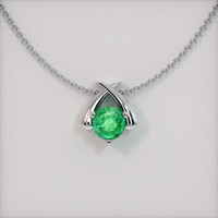 0.84 Ct. Emerald  Pendant - 18K White Gold