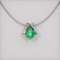 Solitaire Emerald Pendant 0.84 Ct., 18K White Gold Preview