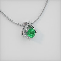 Solitaire Emerald Pendant 0.84 Ct., 18K White Gold Preview