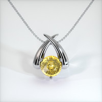 3.00 Ct. Sapphire Pendant, 18K White Gold 1