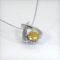 3.00 Ct. Sapphire Pendant, 18K White Gold 2