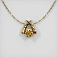0.54 Ct. Sapphire Pendant, 14K Yellow Gold 1