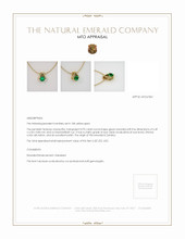 Emerald Pendant 0.95 Ct., 18K Yellow Gold Appraisal