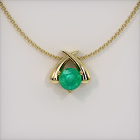 0.94 Ct. Emerald Pendant, 18K Yellow Gold 1