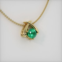 0.94 Ct. Emerald Pendant, 18K Yellow Gold 2