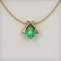 0.82 Ct. Emerald  Pendant - 18K Yellow Gold