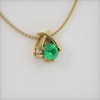 0.82 Ct. Emerald Pendant, 18K Yellow Gold 2