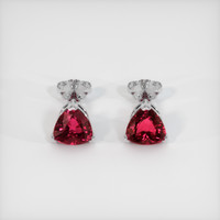 1.21 Ct.Tw. Ruby Earrings, 18K White Gold 1