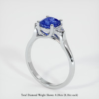 1.20 Ct. Blue Sapphire Ring, Platinum 950 2