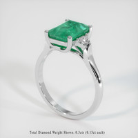 2.16 Ct. Emerald Ring, Platinum 950 2