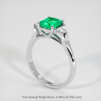 1.23 Ct. Emerald Ring, Platinum 950 2