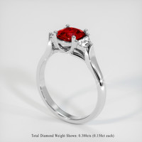 1.20 Ct. Ruby Ring, Platinum 950 2