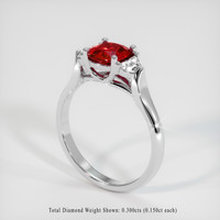 1.10 Ct. Ruby Ring, Platinum 950 2