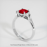 1.11 Ct. Ruby Ring, Platinum 950 2