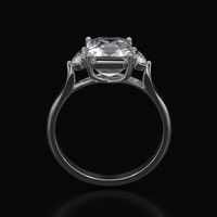 3.08 Ct. White Sapphire Ring, Platinum 950 3