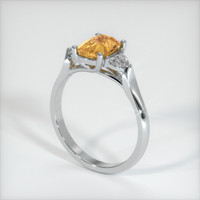 1.16 Ct. Orangish Yellow Sapphire Ring, Platinum 950 2