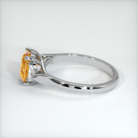 1.16 Ct. Orangish Yellow Sapphire Ring, Platinum 950 4